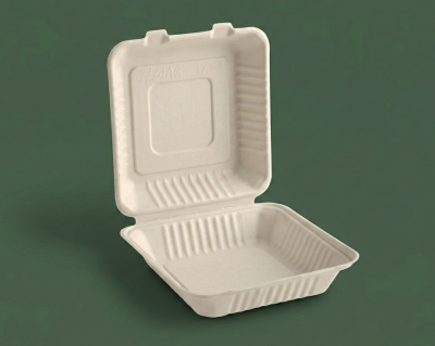 9”x9” - Bagassse Fiber Clamshell