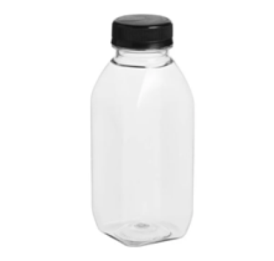 12 oz Square Bottle with Lid - 2 colors(White /Black) Bottles